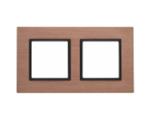 [ЭРА Розетки, выключатели] Эра Б0034549 14-5202-14 Рамка на 2 поста, металл, Эра Elegance, медь+антр