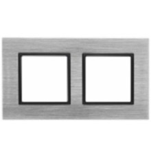 Эра Б0034551 14-5202-41Рамка на 2 поста, металл, Эра Elegance, сталь+антр