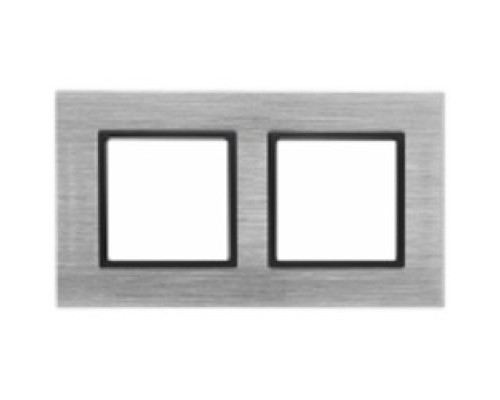 [ЭРА Розетки, выключатели] Эра Б0034551 14-5202-41Рамка на 2 поста, металл, Эра Elegance, сталь+антр