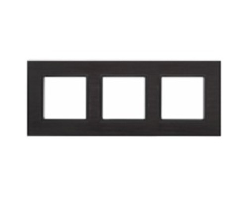 [ЭРА Розетки, выключатели] Эра Б0034555 14-5203-05 Рамка на 3 поста, металл, Эра Elegance, чёрный+антр