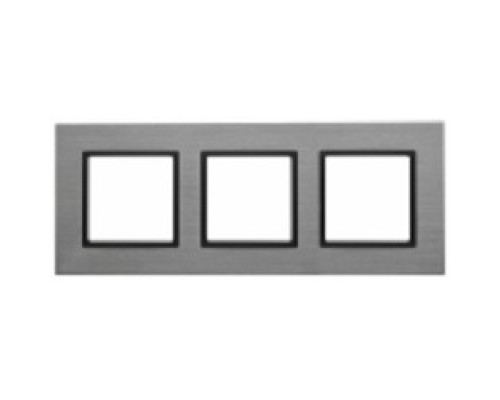 [ЭРА Розетки, выключатели] Эра Б0034558 14-5203-42 Рамка на 3 поста, металл, Эра Elegance, титан+антр