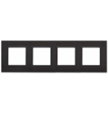 Эра Б0034561 14-5204-05 Рамка на 4 поста, металл, Эра Elegance, чёрный+антр
