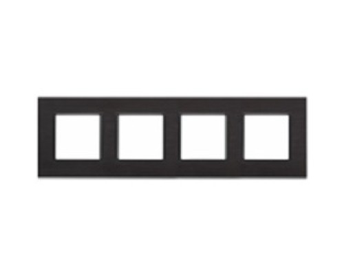 [ЭРА Розетки, выключатели] Эра Б0034561 14-5204-05 Рамка на 4 поста, металл, Эра Elegance, чёрный+антр