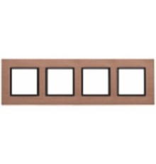 Эра Б0034562 14-5204-14 Рамка на 4 поста, металл, Эра Elegance, медь+антр