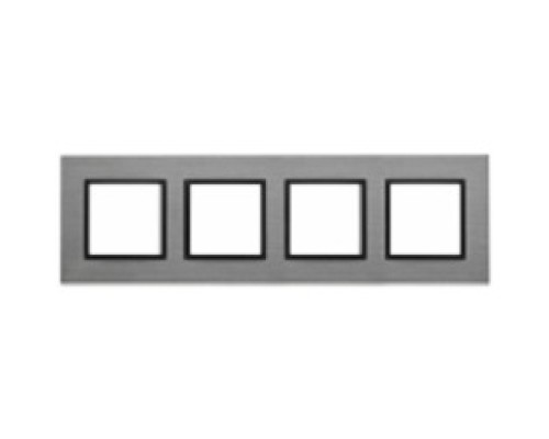 [ЭРА Розетки, выключатели] Эра Б0034564 14-5204-42 Рамка на 4 поста, металл, Эра Elegance, титан+антр