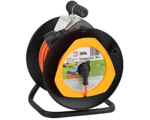 [Эра Силовые удлинители на рамке и на катушке] ЭРА Б0043046 Удлинитель силовой RPx-1e-3х0.75-30m на п. катушке c/з 1 гн 30м ПВС 3х0.75