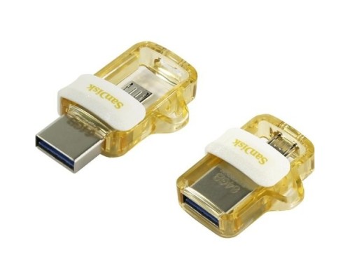 [носитель информации] SanDisk USB Drive 64GB SDDD3-064G, Ultra Dual Drive, White-Gold, Retail, 4x6 Insert