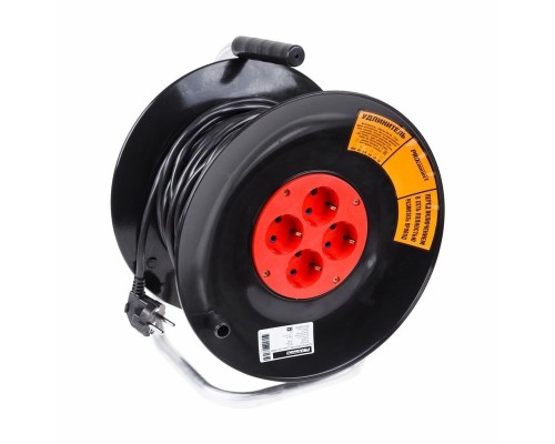 [удлинители] PROconnect (11-7604) Удлинитель силовой на катушке 4 гнезда с/з 20 м 3х1 мм STANDART