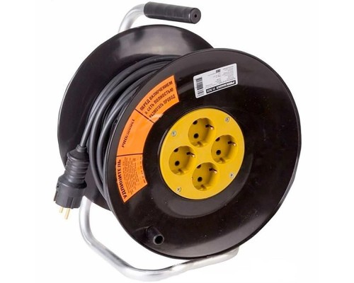 [удлинители] Proconnect 11-7613 Удлинитель силовой на катушке 4 гнезда с/з 30 м 3х2,5 мм PROFESSIONAL PROCONNECT