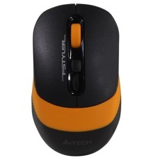 A-4Tech Мышь Fstyler FG10 черный/оранжевый оптическая (2000dpi) беспроводная USB [1147568]