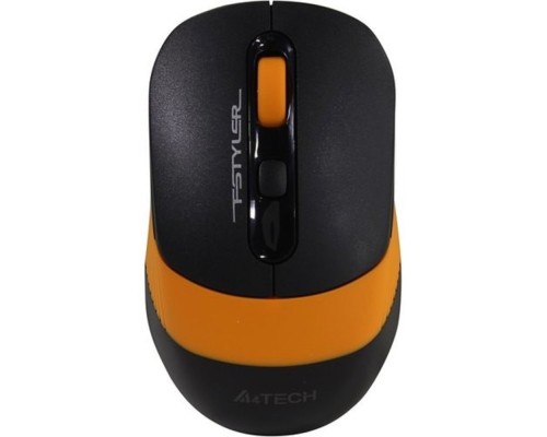 [Мышь] A-4Tech Мышь Fstyler FG10 черный/оранжевый оптическая (2000dpi) беспроводная USB [1147568]