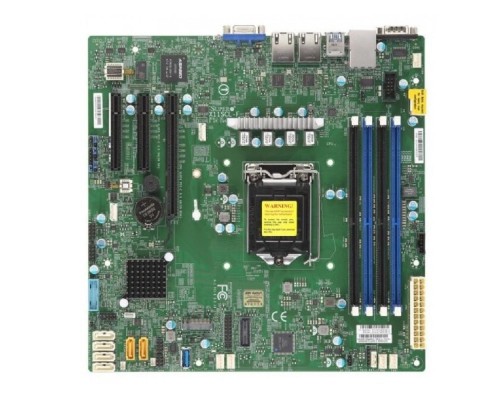 [Материнская плата] Supermicro MBD-X11SCL-F-B OEM {1xLGA 1151, Intel C242, 4xDDR4, 2x1GbE LAN, 6xSATA3 (6Gbps) RAID 0,1,5,10, 6xUSB 2.0 + 5xUSB 3.1, 1xVGA, 2 COM, 1xPCI-E 3.0 x16, 2xPCI-E 3.0 x8, Micro-ATX}