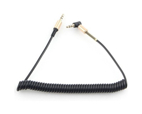 [кабели] Кабель аудио (угловой) спиральный Cablexpert CCAB-02-35MMLC-1.8MB. 3.5 джек (M)/3.5 джек (M), черный, 1.8м, блистер