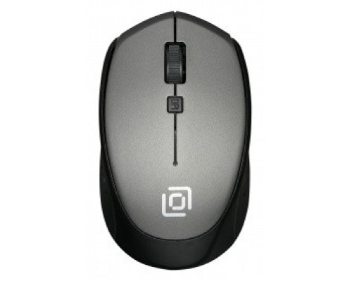 [Мышь] Мышь Oklick 488MW серый/черный оптическая (1600dpi) беспроводная USB (3but) {1196571}