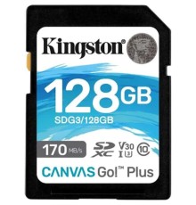 SecureDigital 128Gb Kingston Canvas Go Plus SDXC UHS-I U3 V30 (170/90 Mb/s) SDG3/128GB