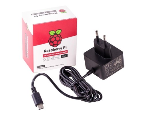 [Компьютер] Raspberry 187-3417 Блок питания Official Power Supply Retail, Black, 5.1V, 3A, Cable 1.5 m, USB Type С output jack, для Raspberry Pi 4 B (14886)