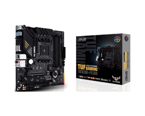 [Материнская плата] ASUS TUF GAMING B550M-PLUS (Socket AM4, mATX, 4xDDR4(128GB), HDMI 2.1/DP, 1xPCIe 4.0x16/1xPCIe 3.0x16, 1xPCIe 3.0, 1xLAN (2.5GbE), 4xSATA 6Gb/s, 2xM.2, 1xType-C, 5xUSB 3.2, 2xUSB 2.0, 1xPS/2)
