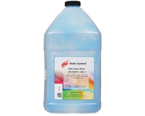 [Расходные материалы] Тонер Static Control OKIUNIV-1KG-C голубой флакон 1000гр. для принтера Oki C3300N/5500
