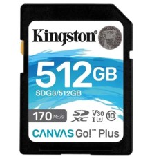 SecureDigital 512Gb Kingston SDXC Class 10 UHS-I U3 V30 Canvas Go Plus 170MB/s SDG3/512GB