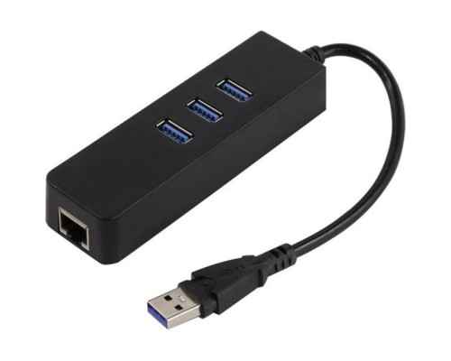 [Кабель] KS-is KS-405 адаптер с USB хабом USB 3.0 RJ45 LAN Gigabit  