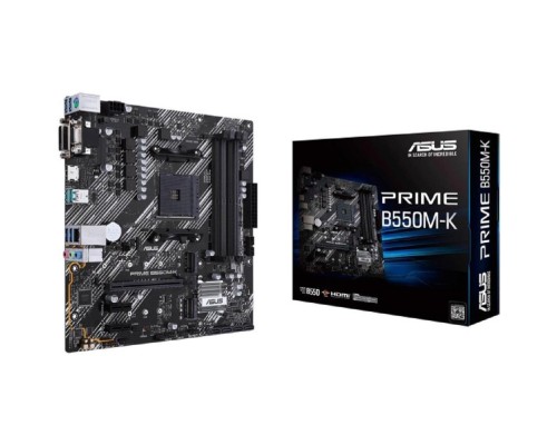 [Материнская плата] ASUS PRIME B550M-K (Socket AM4, mATX, 4xDDR4(128GB), VGA/DVI-D/HDMI 2.1, 1xPCIe 4.0x16/2xPCIe 3.0, 1xLAN, 4xSATA 6Gb/s, 2xM.2, 6xUSB 3.2, 1xPS/2)