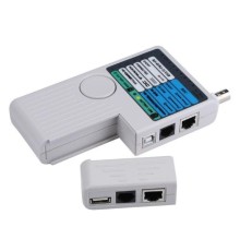ITK WH3468 Тестер для витой пары 4в1 RJ45/RJ11/BNC/USB с элем. пит.