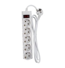 CBR Сетевой фильтр CSF 2505-1.8 White PC, 5 евророзеток, длина кабеля 1,8 метра, цвет белый (пакет)