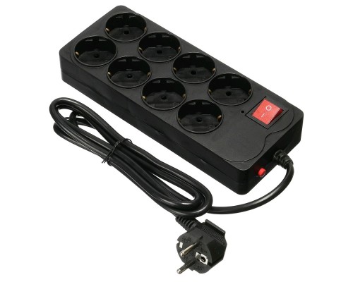 [Сетевые фильтры] BURO Сетевой фильтр 8 розеток (800SH-1.8-B),1.8м, черный коробка {1180911}