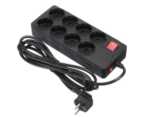 [Сетевые фильтры] BURO Сетевой фильтр 8 розеток (800SH-3-B),3м, черный коробка {1180912}