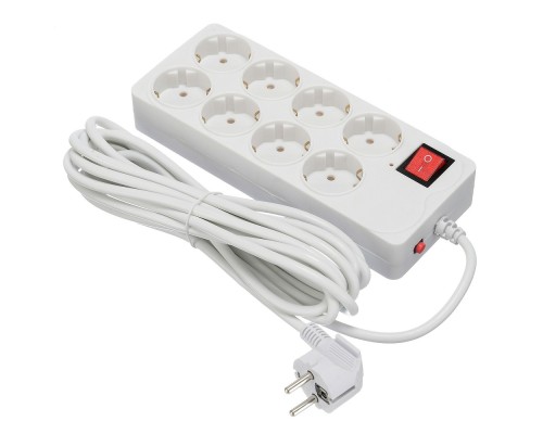 [Сетевые фильтры] BURO Сетевой фильтр 8 розеток (800SH-5-W),5м, белый коробка {1180914}