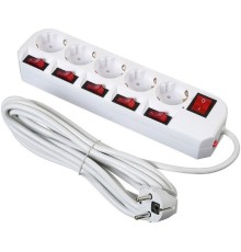 BURO Сетевой фильтр 5 розеток (500SH-5-SW-W) 5м, белый коробка {1159732}