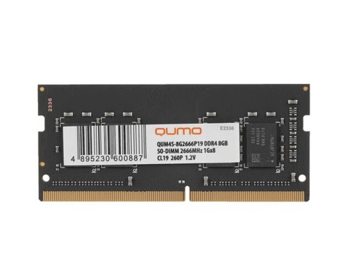 [Модуль памяти] QUMO DDR4 SODIMM 8GB QUM4S-8G2666P19 PC4-21300, 2666MHz OEM/RTL