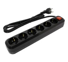 5bites SP6B-318 Сетевой фильтр 6S / 3*1.5MM2 / 16A / ABS / 1.8M / BLACK