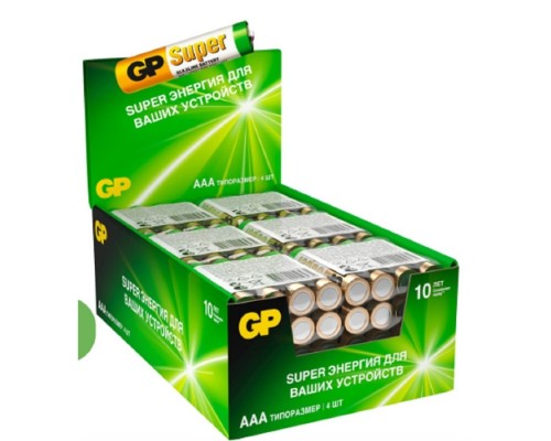 [Батарейка] GP Super AAA/LR03/24A 24ARS-2SB4/24AA21RA-2CRS4 Super Alkaline G-Tech (96 шт. в уп-ке) (GPPCA24AS532)