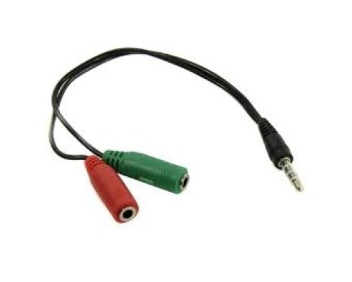 [кабели] Exegate EX284944RUS Кабель аудио ExeGate ExeGate EX-CCA-417-0.2 (3.5mm Jack M 4pin/3.5mm Jack F Stereo+ 3.5mm Jack F микрофон, 0,2м)