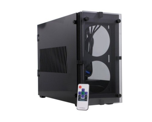 [Корпуса] GameMax [Stratos ITX] без БП (Черн., Mini-ITX, зак.стекло,USB3.0, 2*120 вент+пульт)