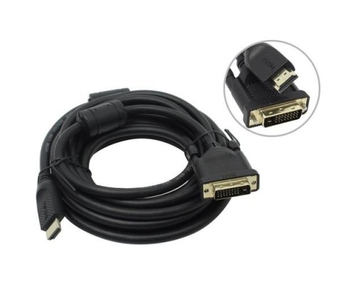 [кабели] VCOM CG484GD-5M Кабель HDMI AM/DVI(24+1)M, 5м, CU, 1080P@60Hz, 2F, VCOM  <CG484G-5M>