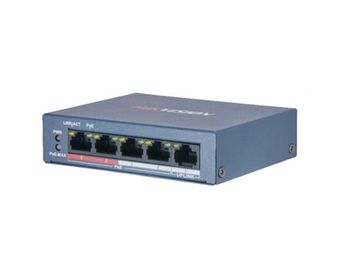 [Коммутаторы] HIKVISION DS-3E0105P-E/M(B) 4 RJ45 100M PoE с грозозащитой 6кВ