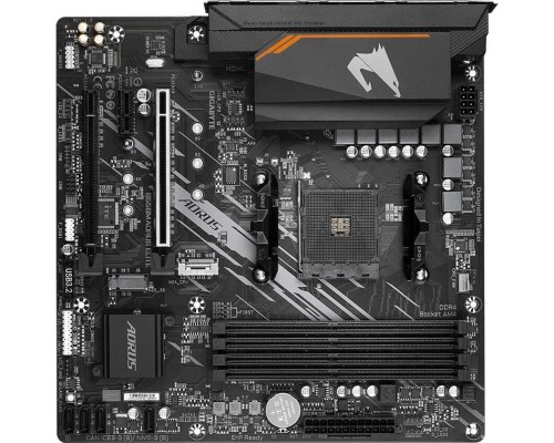 [Материнская плата] Gigabyte B550M AORUS ELITE {Soc-AM4 AMD B550 4xDDR4 mATX AC`97 8ch(7.1) GbLAN RAID+DVI+HDMI}