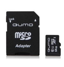 Micro SecureDigital 64Gb QUMO QM64GMICSDXC10U1 {MicroSDXC Class 10 UHS-I, SD adapter}