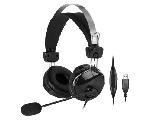 [Наушники] A4 HU-7P черный 2м накладные USB оголовье