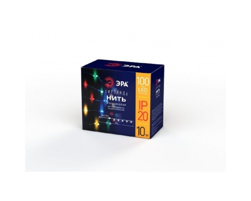 [Новогодние светоукрашения] ЭРА Б0047965 Гирлянда LED Нить 10 м мультиколор 220V, IP20