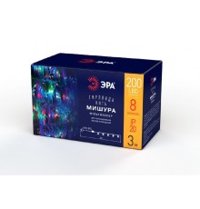 ЭРА Б0047972 Гирлянда LED Мишура 3.9 м белый провод, мультиколор, 220V ENIN-WM