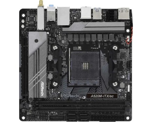 [Материнская плата] Asrock A520M-ITX/AC RTL {AMD A520, сокет: AM4, слоты: 2 слота DDR4 DIMM (2133 - 4733 МГц), SATA: 6 Гбит/с х4, A520M-ITX/AC}