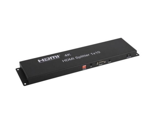 [переходник] ORIENT HSP0110H, HDMI 4K Splitter 1->10, HDMI 1.4/3D, UHDTV 4K(3840x2160)/HDTV1080p/1080i/720p, HDCP1.2, EDID управление, RS232 порт, IR вход, внешний БП 12В/2А, метал.корпус (31036)
