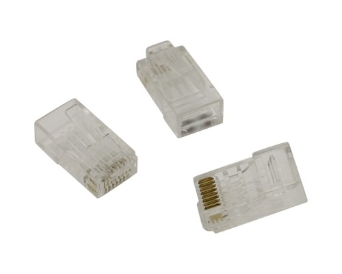 [Коннектор] Exegate EX283691RUS Коннектор RJ-45 Кат.6 (8P8C) ExeGate под одножильный кабель, золотое напыление (100шт)