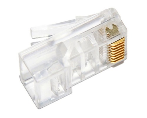 [Cabeus Разъемы, Проходные адаптеры, Вставки] Cabeus 8P8C Коннектор RJ-45 под витую пару, категория 5e, универсальный (для одножильного и многожильного кабеля)    