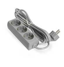 Exegate EX285805RUS Удлинитель ExeGate ECE-3-3G (3 евророзетки с заземлением, 3м, серый)