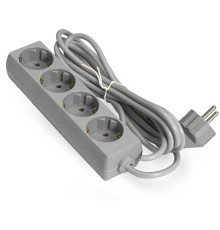 Exegate EX285811RUS Удлинитель ExeGate ECE-4-1.8G (4 евророзетки с заземлением, 1.8м, серый)
