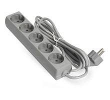 Exegate EX285823RUS Удлинитель ExeGate ECE-5-3G (5 евророзетки с заземлением, 3м, серый)